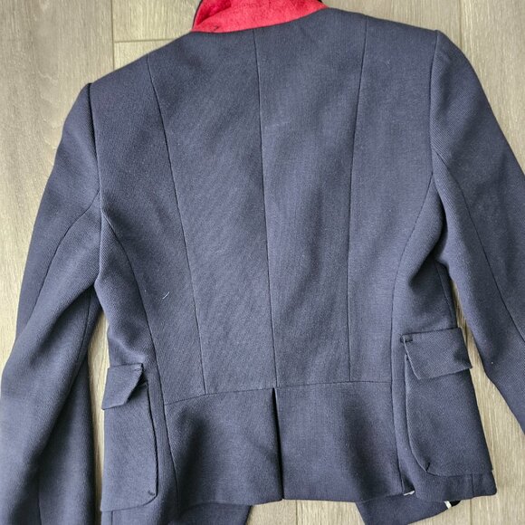 Zara Women's Blue blazer jacket with pop of red size small - Picture 6 of 8
